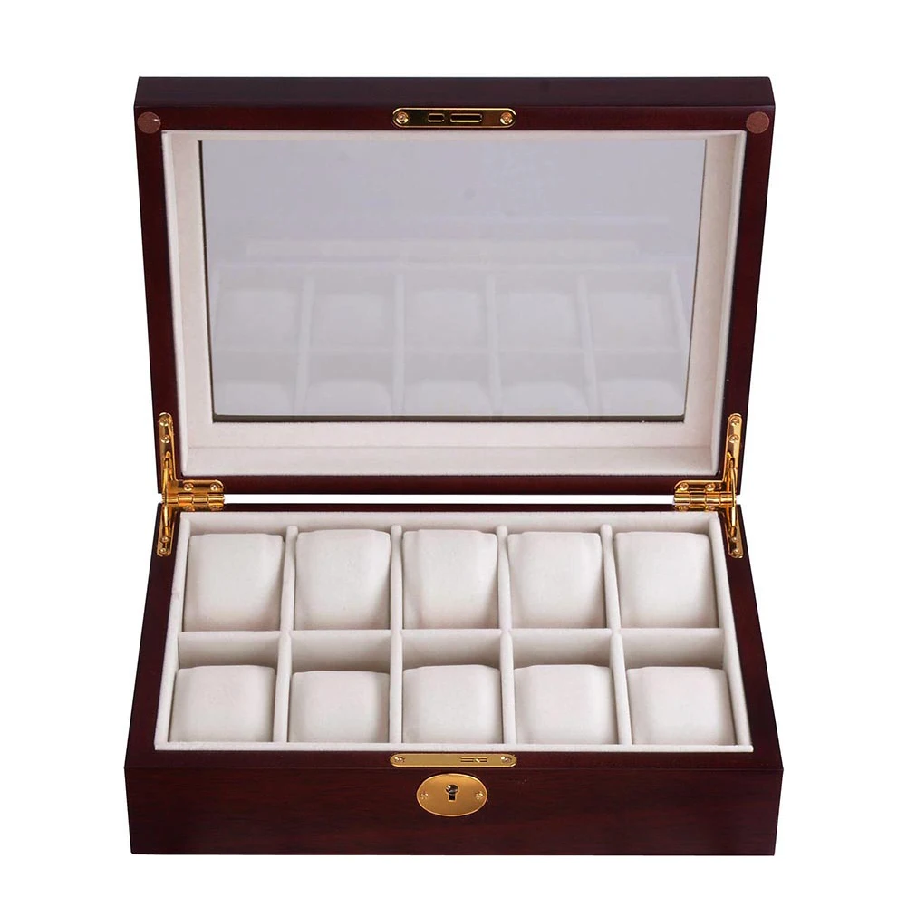 

Fashion Protective Gifts Watch Case Luxury Lightweight Display Jewelry Storage Wood Organizer Anti Scratch Durable Portable