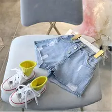 Новинка из мультфильма «Холодное сердце» ; джинсовые шорты с карманами, летние модные шорты для девочек От 3 до 8 лет B717