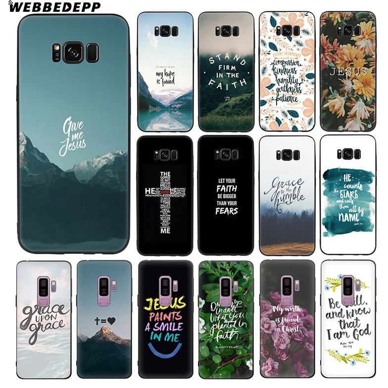 WEBBEDEPP Bible Verse Jesus Soft TPU Silicone Case for Samsung Galaxy S10 S10e S9 S8 Plus S7 S6 Edge &amp J6 |