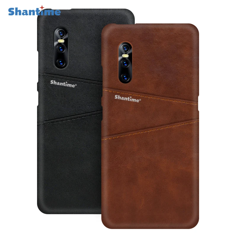 Luxury Vintage Leather Back Cover For Vivo V15 Pro Phone Case For Vivo X27 Card Slot PU Leather Case