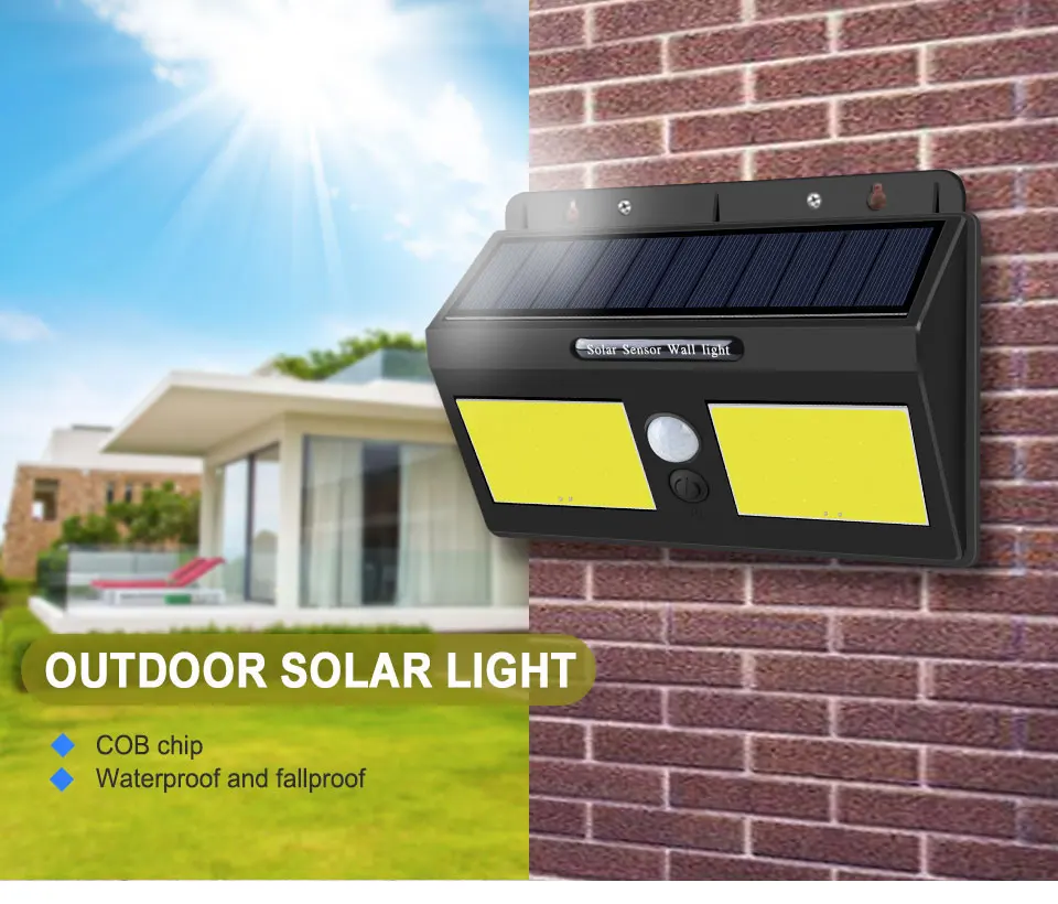 COB LED Outdoor Solar Light PIR Motion Sensor LED Solar Garden Light  (1)