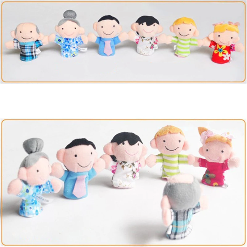 Finger Puppets Happy Family Baby Toys Storytelling Props Family Member Delighted Baby Kids Puppets Free Drop Shipping Wholesale
