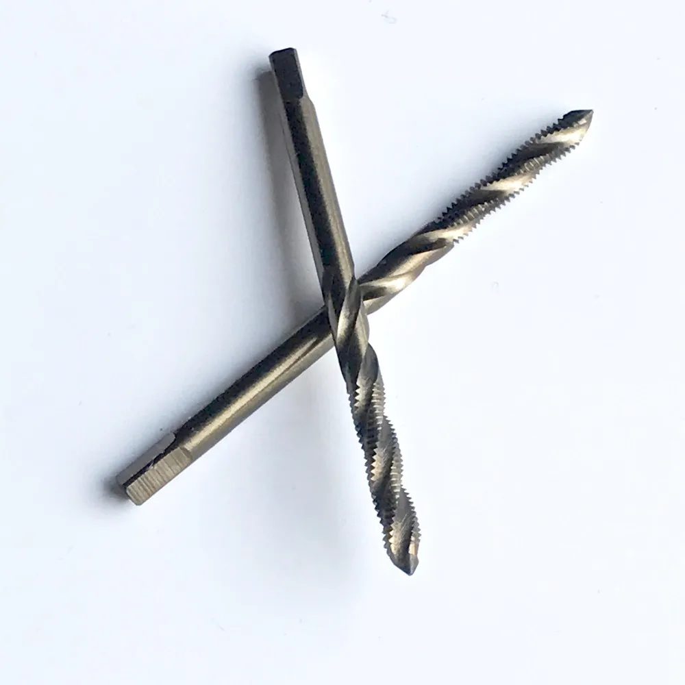 

Free shipping of high quality HSS M35 Co 5% Full CNC grinded 2pcs Machine sprial flute Taps Screw Taps M5*0.8 for SS workpiece