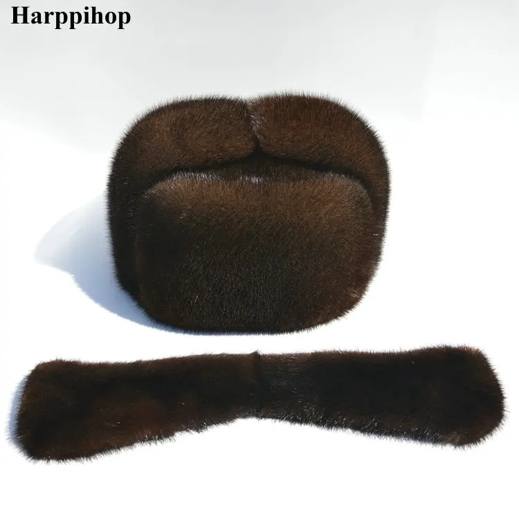 Autumn and winter mink fur casual the elderly mink hat fur hat lei feng hat for man mad bomber trapper hat