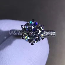 Чистое кольцо из белого золота 18 К 1ct 2ct 3ct Moissanite кольцо с бриллиантами классическое ювелирное изделие Свадьба Помолвка кольцо на головщину GRA сертификат