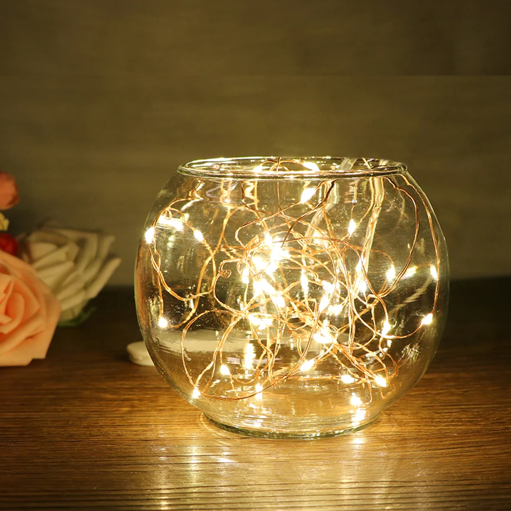 эра гирлянда "роса" 20led 2м. светильник из гирлянды. ваза с гирляндой внутри. вазы с гирляндами. гирлянда в бокале.