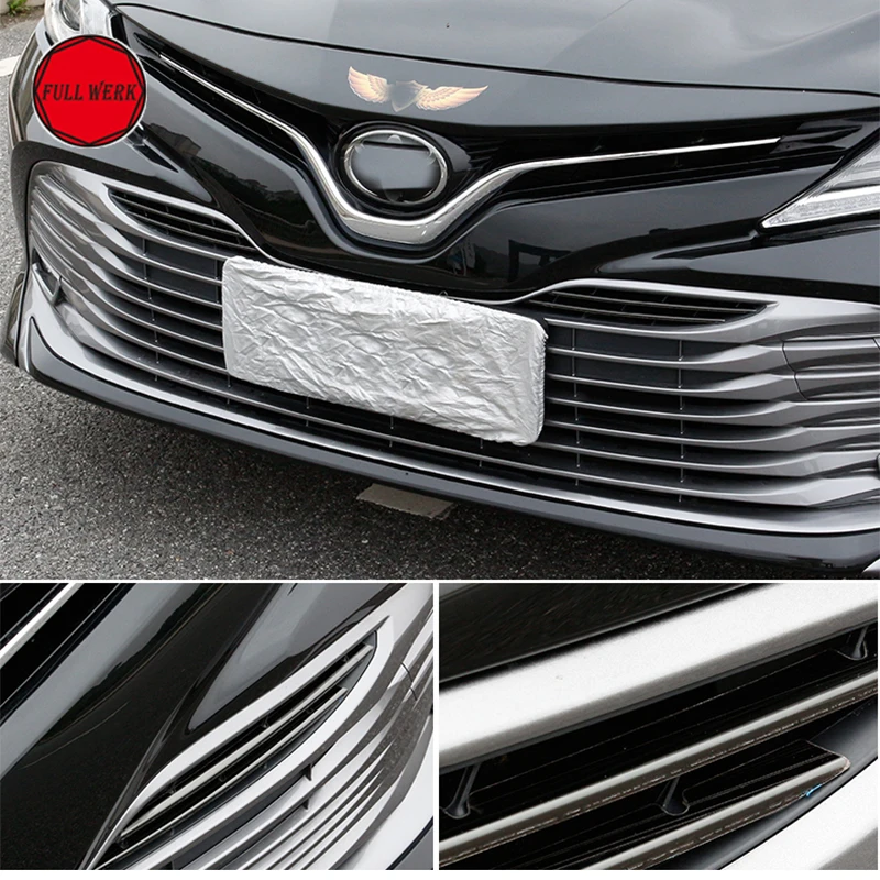 Набор из 4 штук отделки для автомобильного гриля Toyota Camry 2018 нержавеющая сталь
