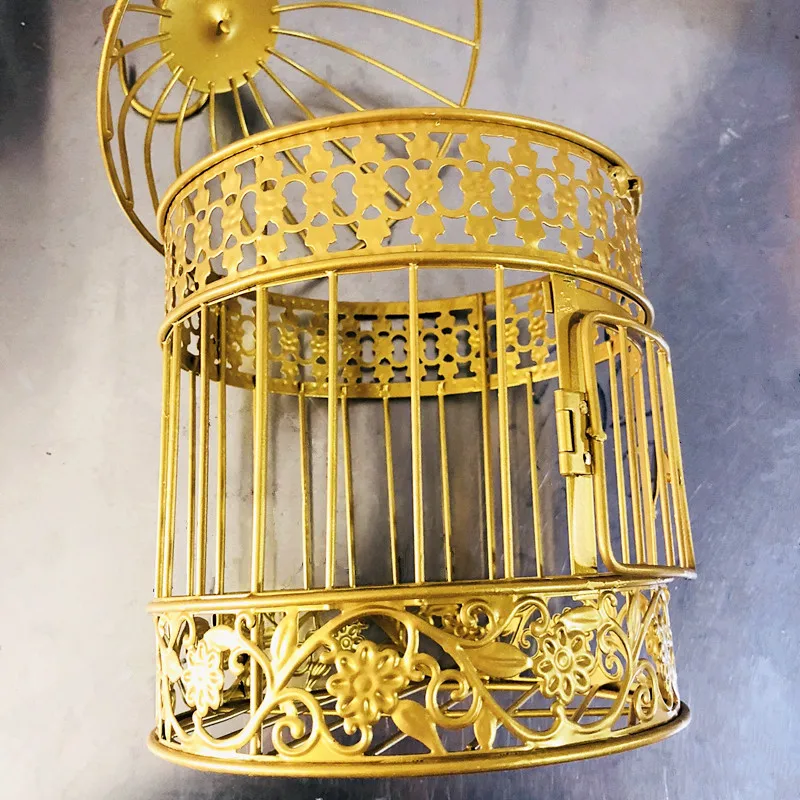 19x35 см ручной работы античный Золотистый металлический декоративный Свадебная птичья клетка Набор Свадебные украшения Свадебные сувениры и подарки