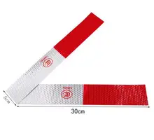10pcs 5*30cm Car Motorcycle reflective film stickers styling accessories red white truck Safety warning tape careful tag