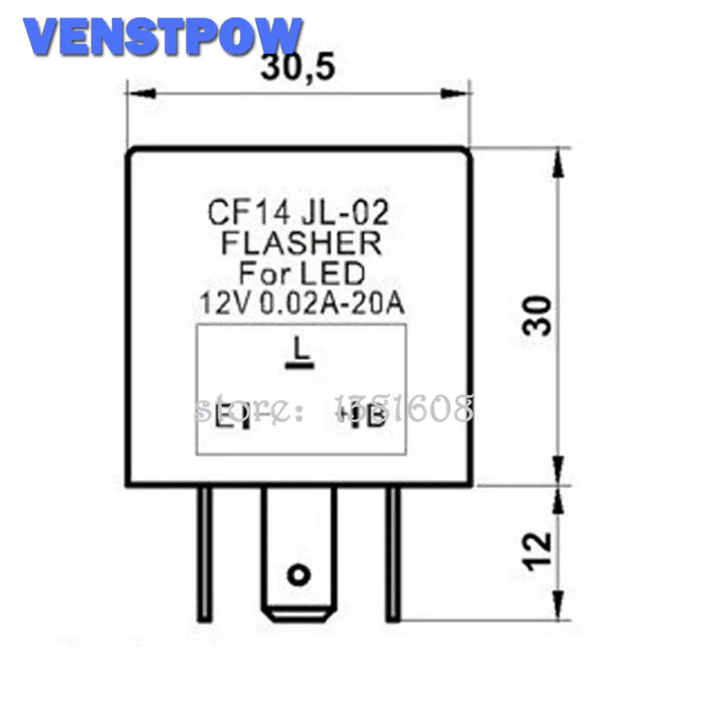 3 Pin CF14 JL-02 электронный автомобильный проблесковый маячок реле для фиксации светодиодный светильник сигнал поворота Hyper Flash мигающий светильник 12 В DC