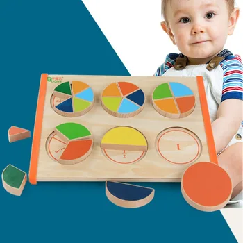 

Creative Baby toys Early Learning Wood Mathematical Development Intelligence Fraction Board Kids Wood Toy Educational Toys