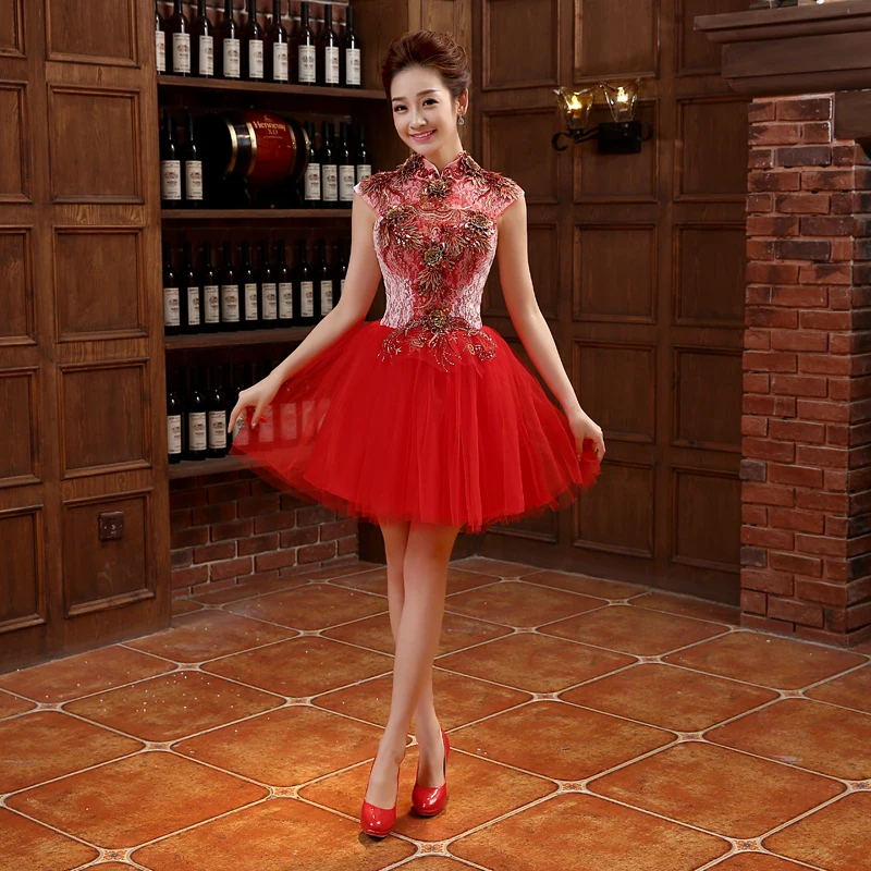 

2016 New Short Evening Dresses Elegant A-Line Bride Gown Gorgeous Princess Ball Prom Party Homecoming/Graduation Formal Dress