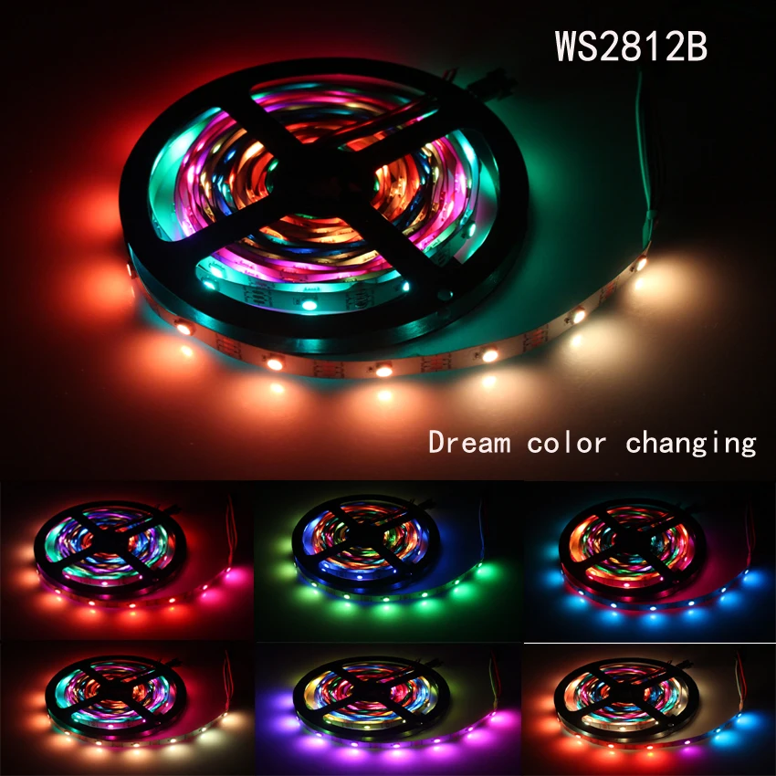 

WS2812b led strip 1m 4m 5m addressable rgb led strip waterproof 5v 30/60/144pixels/leds/m WS2812 WS2812b rgb led strip light