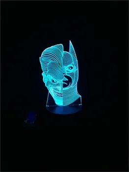 

Cartoon Figure Two-Face Clown Joke Batman USB LED Bulb Multicolor 3D Lamp Home Decorative Children's Gift Night Light