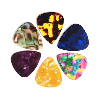 

100pcs pack celluloid bright pearloid white pearl blue pearl guitar plectrum pick in various thickness and color