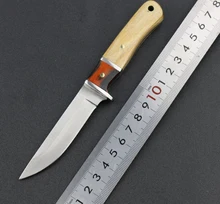 5Cr13 blade wood handle 56HRC pocket camping hunting knife fixed blade survival outdoor small straight knife hand tools