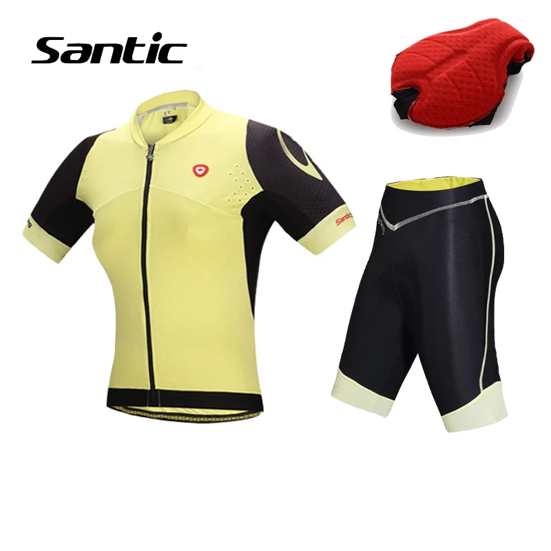 

Santic Summer Cycling Jersey Women Short Sleeve Cycling Top 1-6 Hours Padded Shorts Bicycle Sets Bike Clothing Ropa Ciclismo