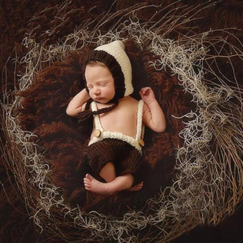 

Newborn Boy Photography Props Infant Photo Shoot Studio Crochet Outfits Tiny Baby Picture Fotografie Props Accessories Clothes