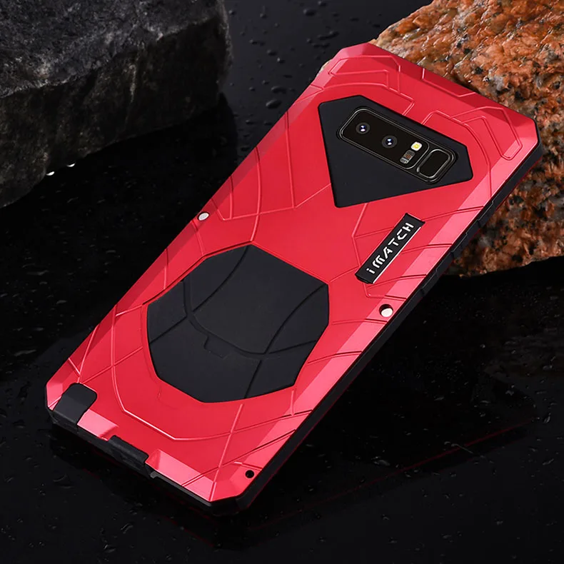 iMatch Water Resistant Shockproof Dust/Dirt/Snow-Proof Aluminum Metal Military Heavy Duty Armor Protection Case Cover for Samsung Galaxy Note 8