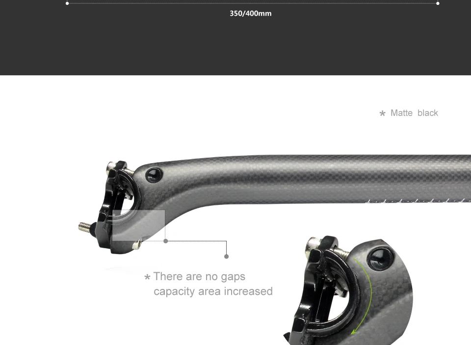 Велосипед из углеродного волокна подседельный штырь для горного велосипеда MTB дорожный велосипед Запчасти Superlight 190 г Подседельный штырь труба из углеродистого волокна 3k Матовая 27,2/30,8/31,6*400 мм HP535