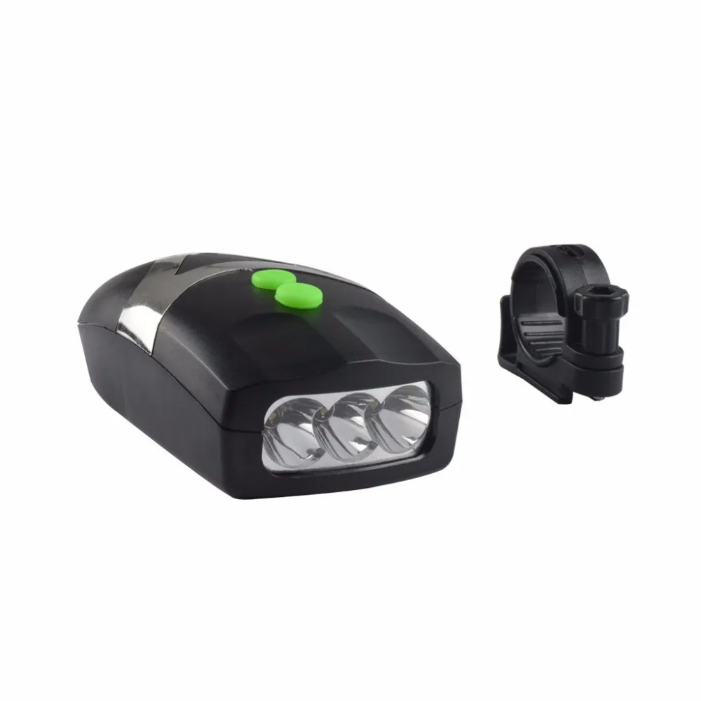Best 3 LED Bike Light Set Bicycle Light White Front Head Light Cycling Lamp + Electronic Bell Horn Hooter Siren Waterproof 5