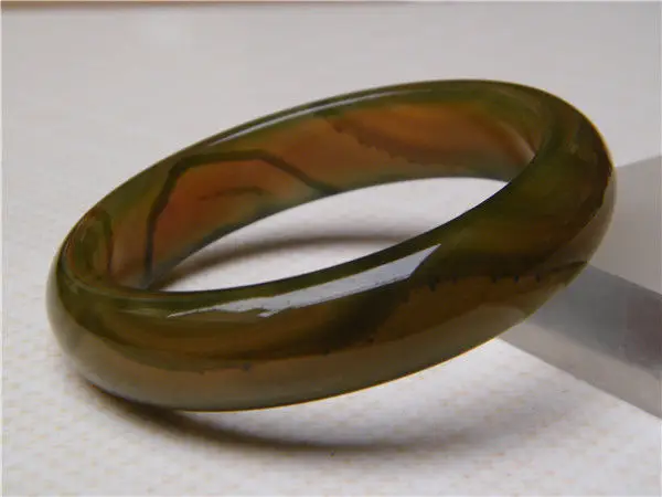 

FREE SHIPPING>>>@@ NEW 100% NATURAL CERTIFICATION GRADE BEAUTIFUL BROWN AGATE JADE BRACELET 65MM NEW