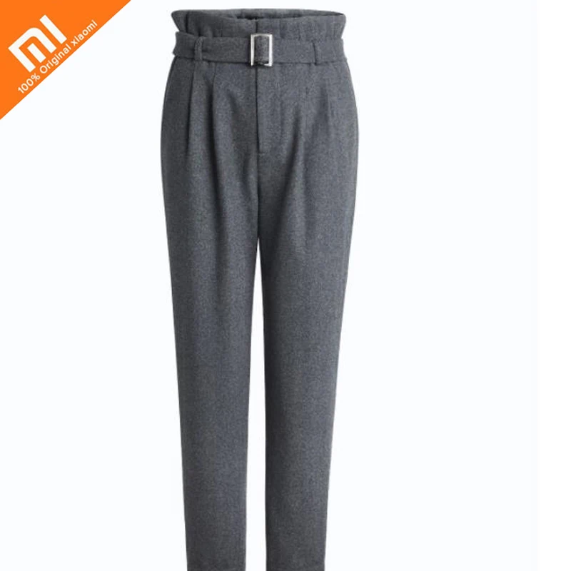

Original xiaomi mijia wool belt paper bag pants retro pants type thick warm high waist slimming ladies trousers high quality HOT