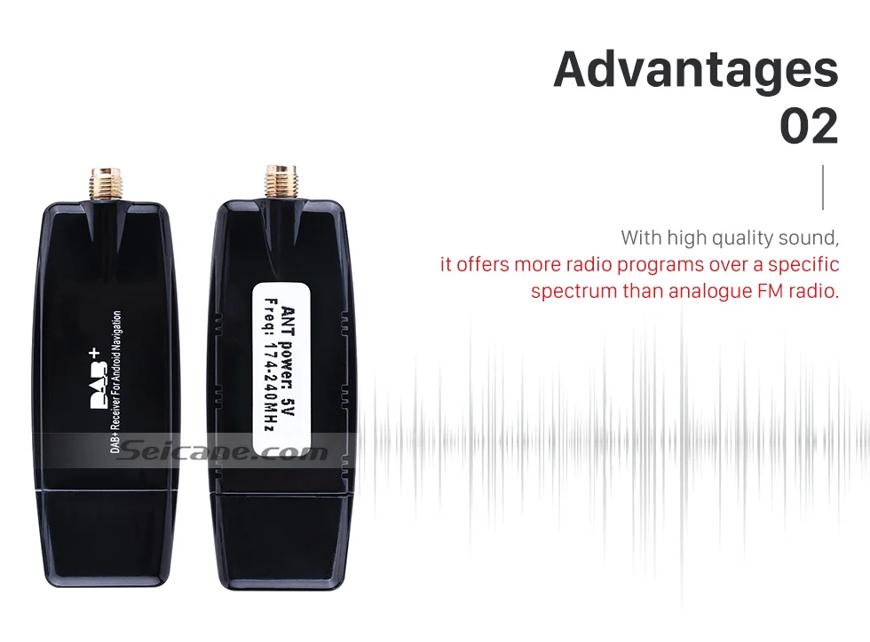 Seicane 12 В USB цифровой DAB+ автомобильный Радио тюнер приемник RDS антенна для Android автомобильный аудио DVD gps Автомобильный Радио с 4,4/5,1/6,0/7,1