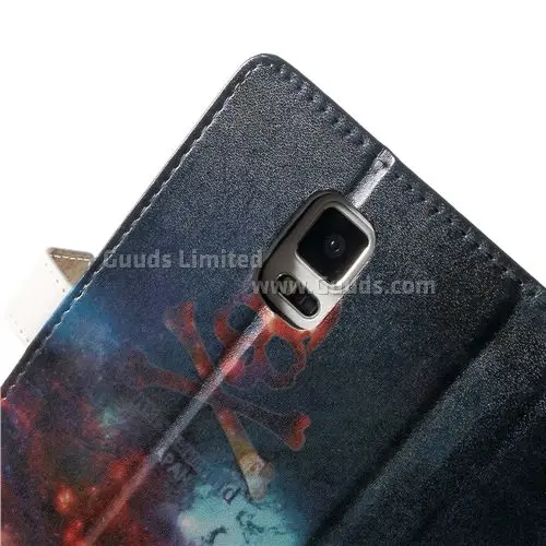 Fire Skull Leather Flip Cover for Samsung Galaxy Note 4 N910