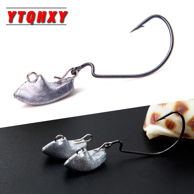 

YTQHXY 3Pcs Lead Head Fishing Tackle 2g 3g 4.5g 5.5g High carbon Steel FIishing Hooks Worm Pond Bait Holder Jig Head Pesca WQ72