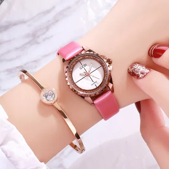

Fashion Simple Lady Leather Quartz Watch Diamond Women Wrist Watch Leisure Female Dress Watch Horloges Relogio Feminino Klok