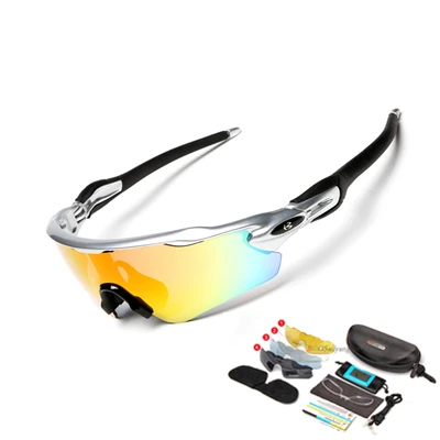 Поляризованные велосипедные солнцезащитные очки для горного велосипеда 5 линз UV400 велосипедные очки солнцезащитные очки, очки для велоспорта - Цвет: 10