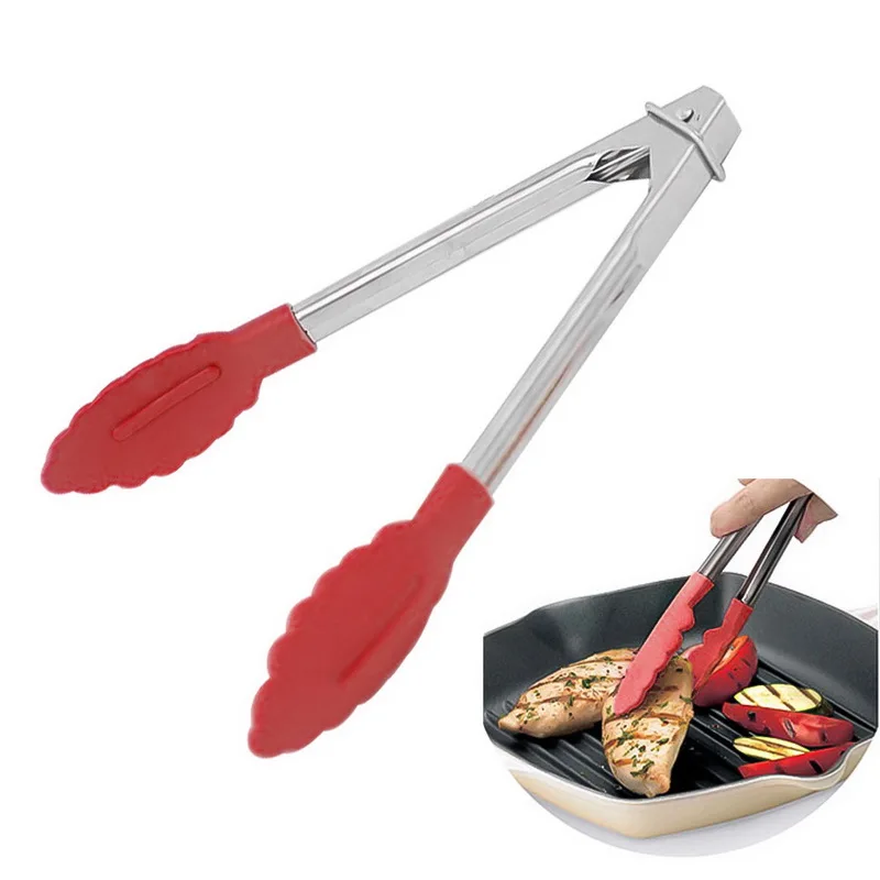 

Non-slip Stainless Steel Bread Food Tongs For Baking Anti Heat Clip Tong Pastry Clamp BBQ Tongs Kitchen Cooking ToolsHome