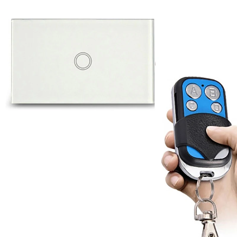 120 Type Smart Wireless RF Remote Touch Switch LED Light Screen Wall 1/2/3 Gang Crystal Glass Panel US Plug | Электроника
