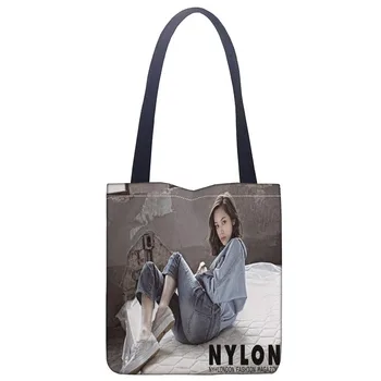 

Custom Mizuhara Kiko printing shoulder bag canvas tote bag shopping travel book handbag custom logo