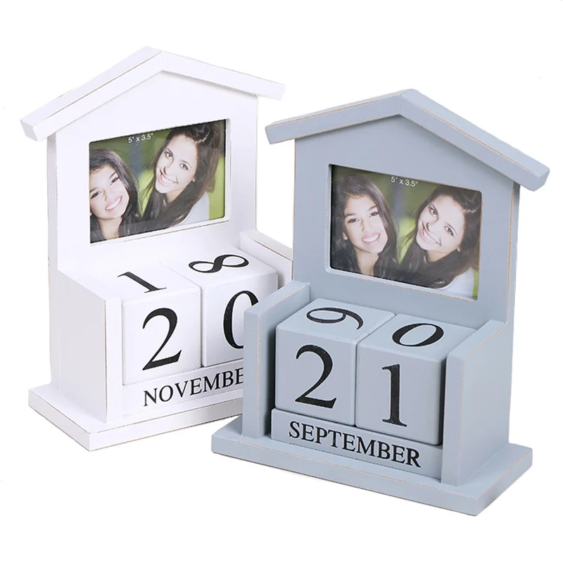 Vintage Wood Photo Frame W Perpetual Calendar House Design Photo Frame W Perpetual Calendar