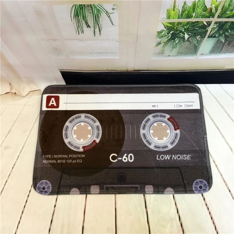 

Vintage Magnetic Tape Door Mat Coral Fleece Floor Carpet Absorbent Entrance Doormat Anti-Slip Kitchen Carpets Bedroom Porch Rug