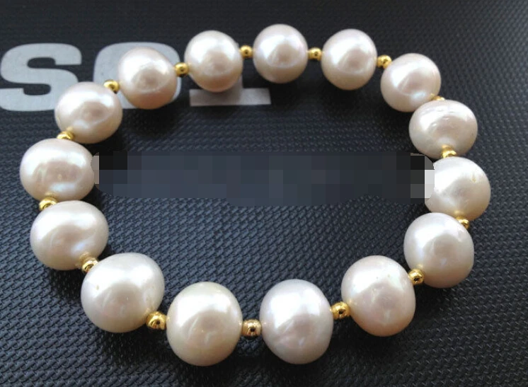

0505 natural white round freshwater pearl bracelet