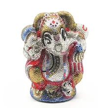 Одежда высшего качества Слон Форма Полный Кристалл Клатч Кошелек вечерние сумки клатчи Женская сумочка мини Minaudiere Роскошные вечерние