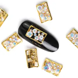 10 штук 3d-украшения для ногтей металлические блестки Стразы для ногтей Подвески бриллианты для маникюра Декор