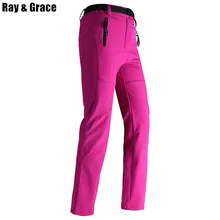 RAY GRACE зимние женские походные брюки для кемпинга флисовые софтшелл теплые уличные брюки спортивные брюки для альпинизма треккинга женские