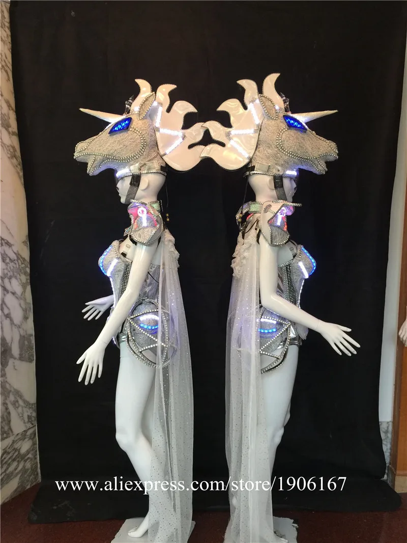 Led luminous horse costume flashing ballroom stage clothes01