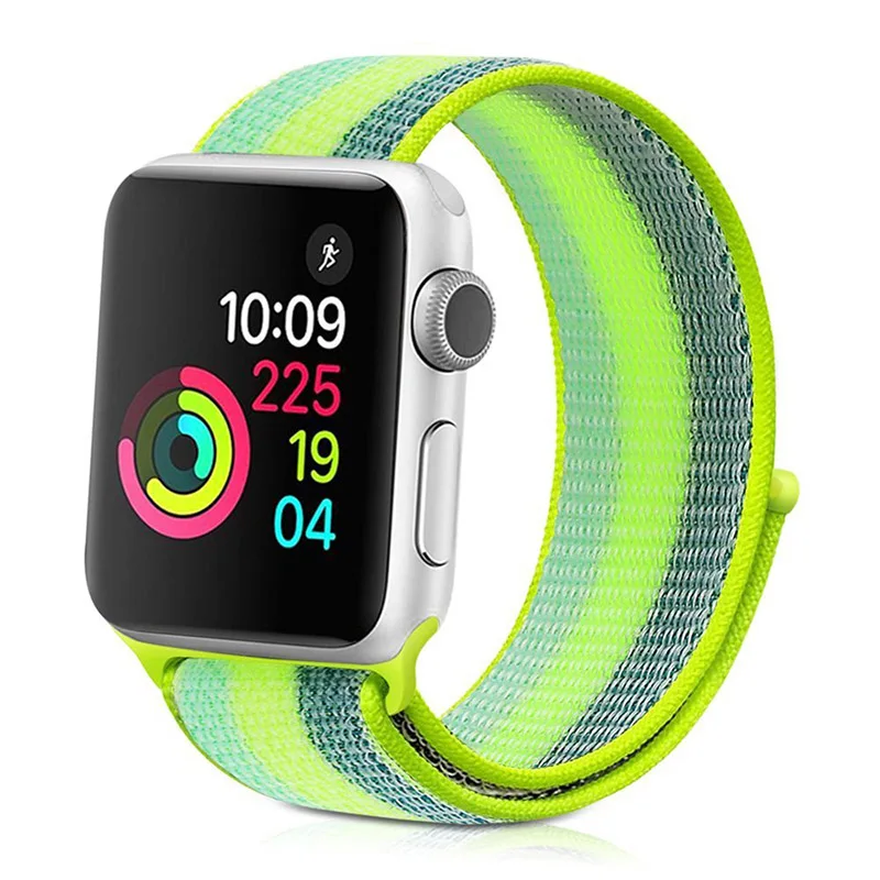 Ремешок для Apple Watch band Apple Watch 5 44мм 40мм iwatch 4 3 2 ремешок 42мм 38мм Спортивная петля Радуга Нейлоновая петля браслет ремешок для часов - Цвет ремешка: 03 pollen