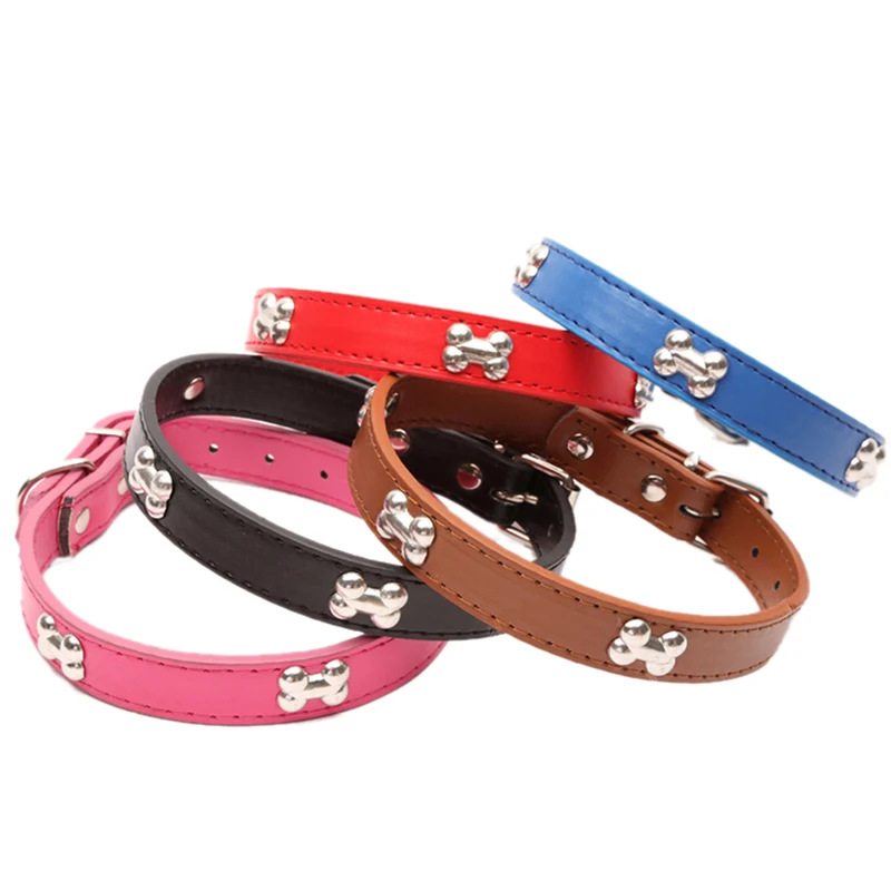S L Brand PU Leather Dog Collar Puppy Pet Necklace For Small Dogs
