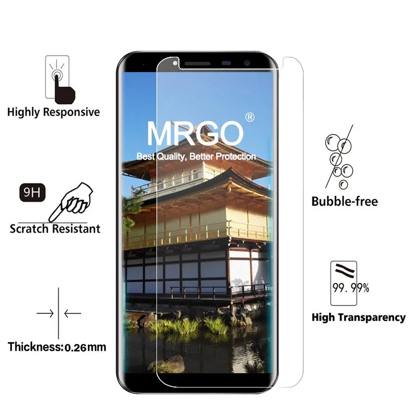 MRGO закаленное стекло для Oukitel C8 Защитная пленка экрана на 9H 2 5D мобильный телефон
