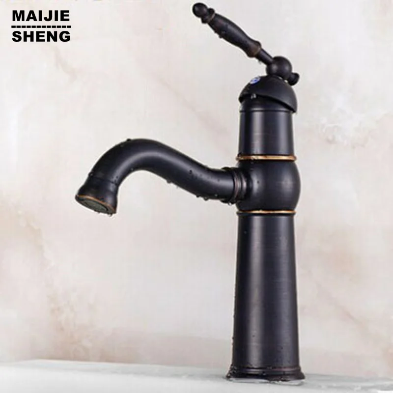 bagno rubinetti nero rubinetti lavandino ottone antico miscelatori lavabo acqua di rubinetto bagno olio di bronzo