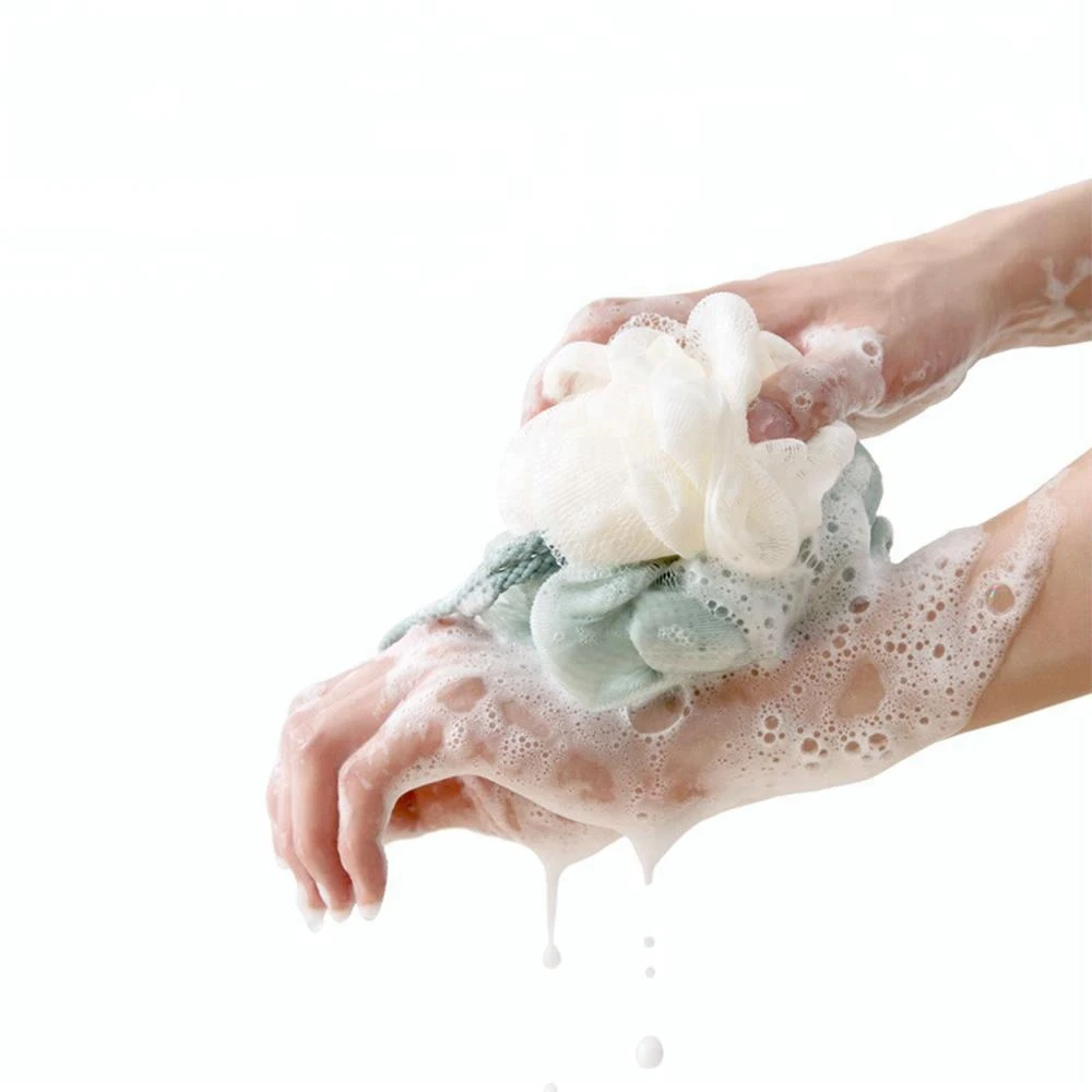 

Romantic Bath Ball Bathroom friendly Flower Mesh Brush Sponges Bath Accessories for massage our Body Wisp Exfoliation Cleaning