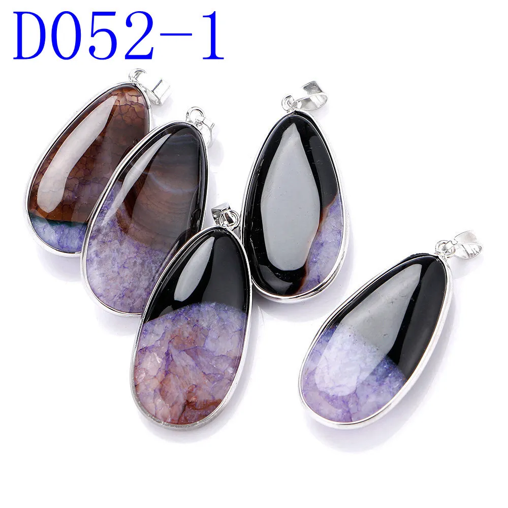 D052-1 PCS Yumten кулон в виде капли воды драгоценные камни длинное ожерелье ювелирные изделия из натурального камня подарок модные вечерние аксессуары целебные хрустальные модные рок кулон из натурального камня - Окраска металла: D052-1 PCS