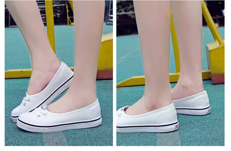 New Shallow flat women sneakers comfortable summer casual canvas shoes Breathable black Slip-on Vulcanize Shoes female NBT999 15