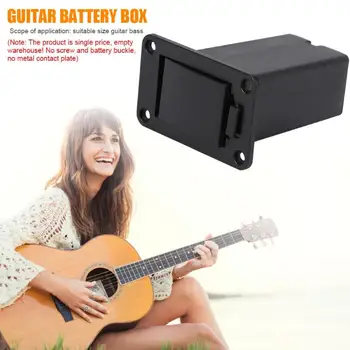 

1pc Black Plastic Bass Pickup Active Guitar 9V Battery Box Guitar Accessory for Ukulele With Wires Black Replacement Accessorie